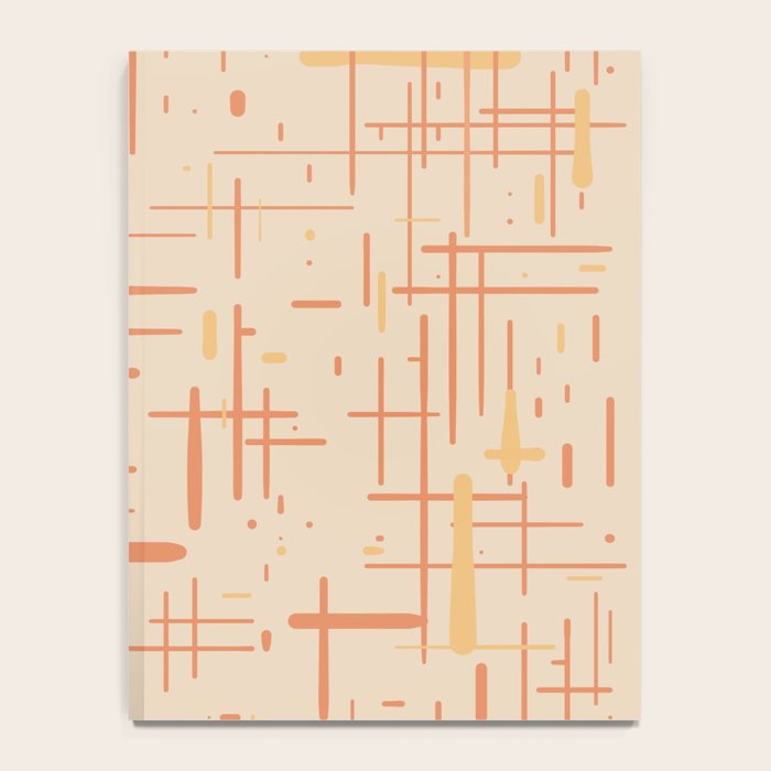 Mid-Century Modern Kinetikos Pattern in Soft Muted Orange Tones Notebook Gallery Image 4