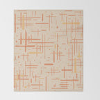 Mid-Century Modern Kinetikos Pattern in Soft Muted Orange Tones Throw Blanket Gallery Image 2