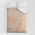Mid-Century Modern Kinetikos Pattern in Soft Muted Orange Tones Duvet Cover Gallery Image 6
