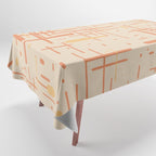 Mid-Century Modern Kinetikos Pattern in Soft Muted Orange Tones Tablecloth Gallery Image 1