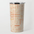 Mid-Century Modern Kinetikos Pattern in Soft Muted Orange Tones Travel Mug Gallery Image 1