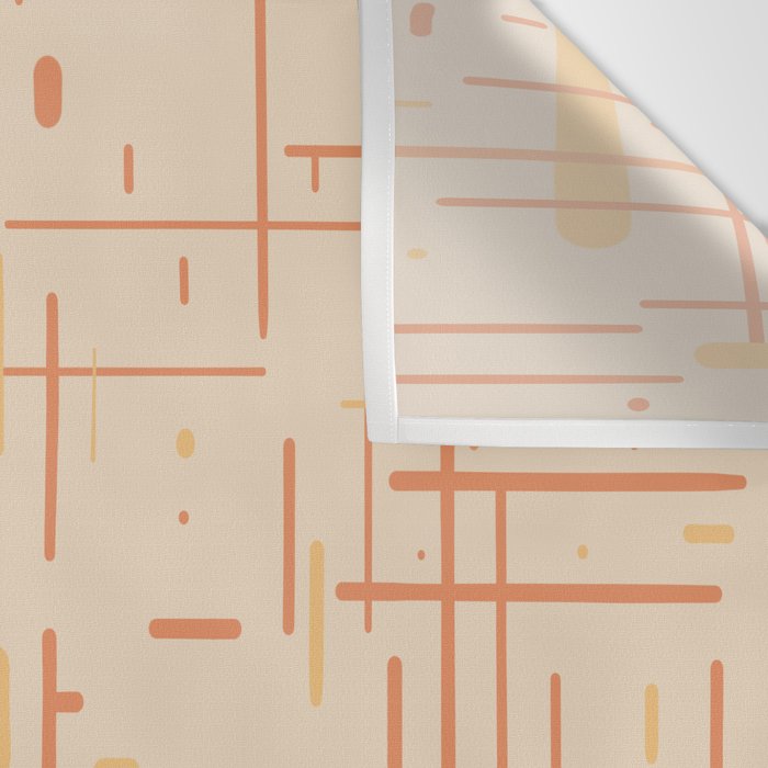 Mid-Century Modern Kinetikos Pattern in Soft Muted Orange Tones Wall Tapestry Gallery Image 3