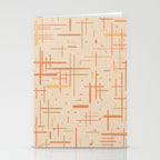 Mid-Century Modern Kinetikos Pattern in Soft Muted Orange Tones Stationery Card Gallery Image 2