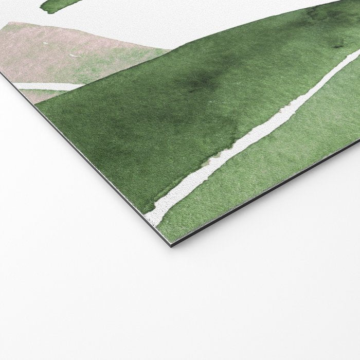 Tropical Leaves Green And Pink Welcome Mat Gallery Image 2