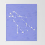 Gemini Zodiac Star Constellation Line Art Pastel Purple Throw Blanket Gallery Image 2