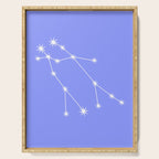 Gemini Zodiac Star Constellation Line Art Pastel Purple Serving Tray Gallery Image 1