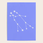 Gemini Zodiac Star Constellation Line Art Pastel Purple Poster Gallery Image 4