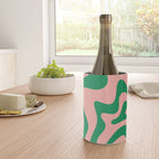 Liquid Swirl Retro Abstract Pattern in Pink and Bright Green Wine Chiller Gallery Image 4