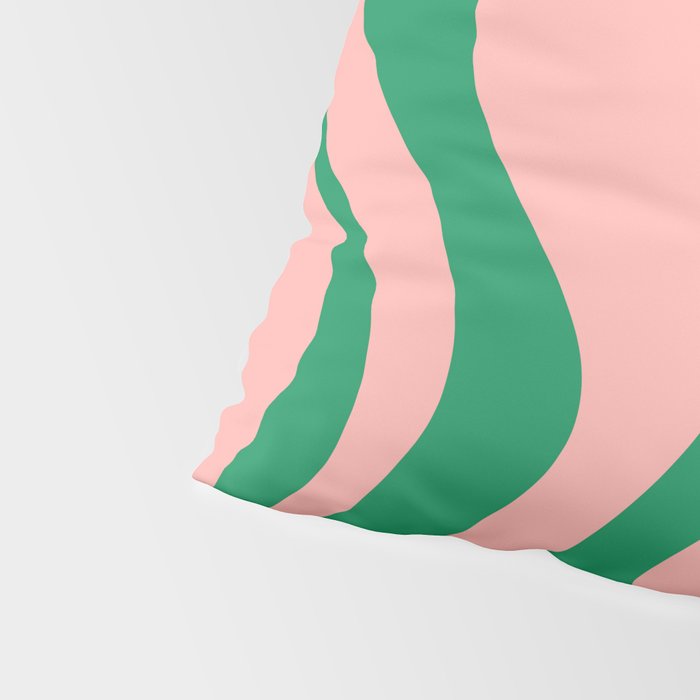 Liquid Swirl Retro Abstract Pattern in Pink and Bright Green Pillow Sham Gallery Image 4