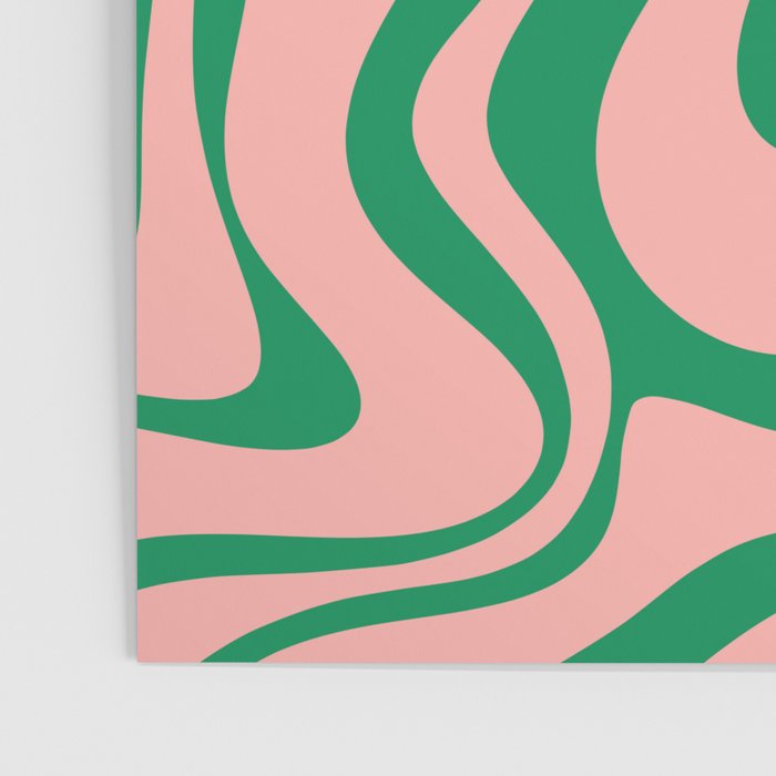 Liquid Swirl Retro Abstract Pattern in Pink and Bright Green Poster Gallery Image 3