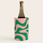 Liquid Swirl Retro Abstract Pattern in Pink and Bright Green Wine Chiller Gallery Image 3