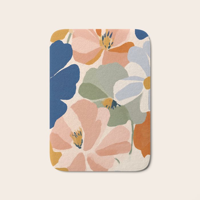Soft Abstract Floral Garden I Bath Mat Gallery Image 1