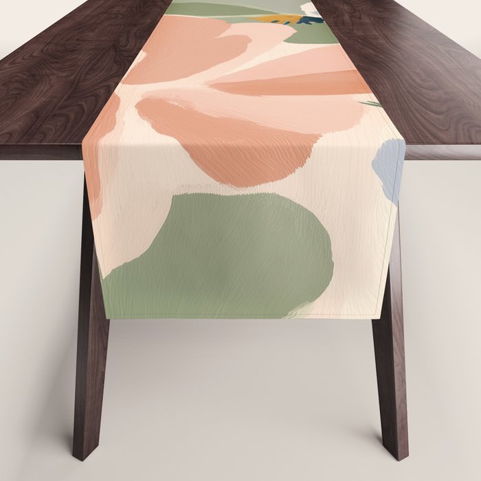 Soft Abstract Floral Garden I Table Runner Gallery Image 1
