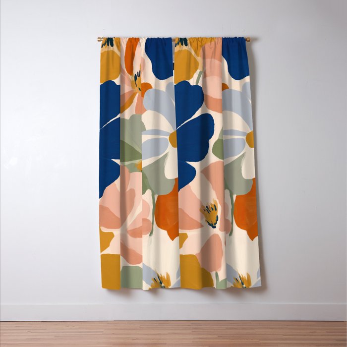 Soft Abstract Floral Garden I Window Curtain Gallery Image 3