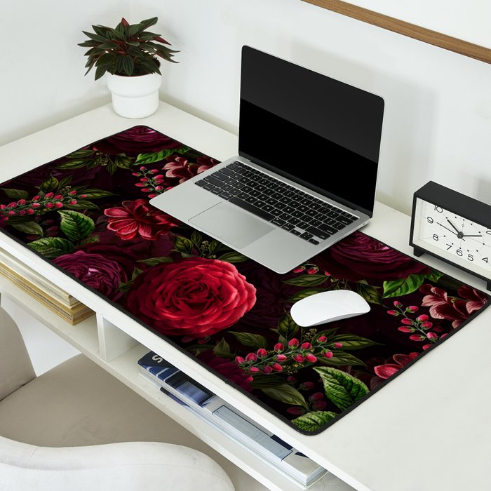 Vintage & Shabby Chic - Vintage & Shabby Chic - Mystical Night Roses Desk Mat Gallery Image 2