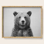 Grizzly Bear - Black & White Serving Tray Gallery Image 1