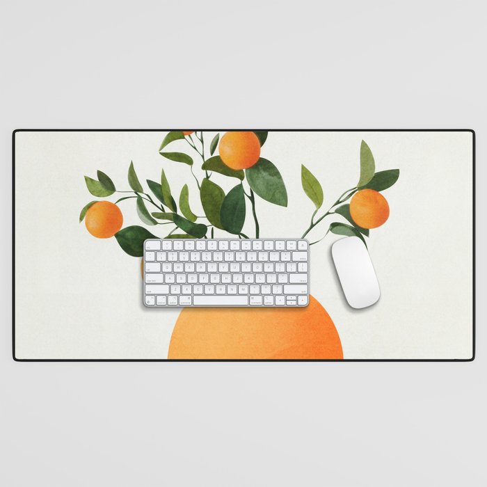  Orange Tree Branch in a Vase 02 Desk Mat Gallery Image 1