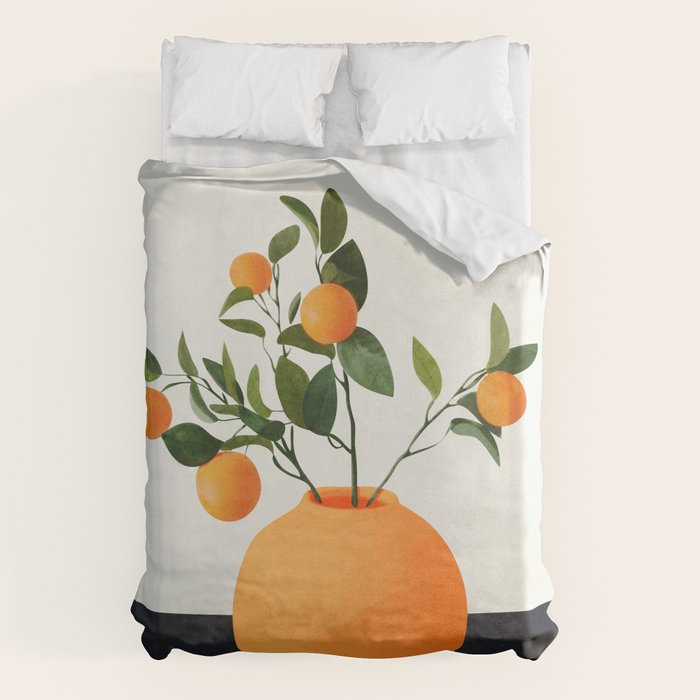  Orange Tree Branch in a Vase 02 Duvet Cover Gallery Image 1