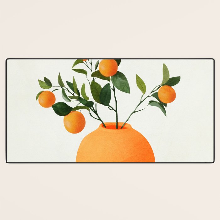  Orange Tree Branch in a Vase 02 Desk Mat Gallery Image 3