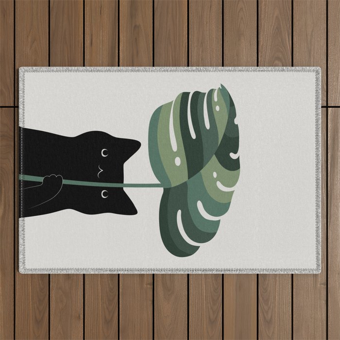 Cat and Plant 16 Outdoor Rug Gallery Image 1