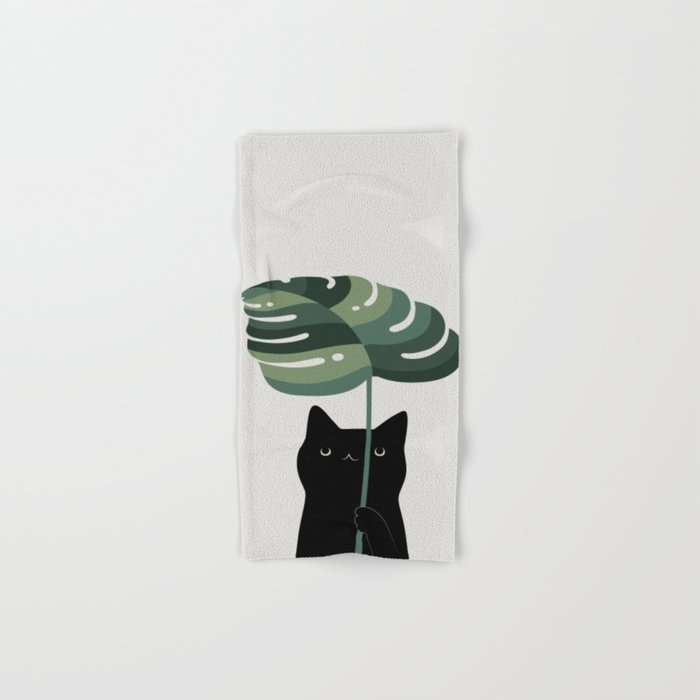 Cat and Plant 16 Bath Towel Gallery Image 1