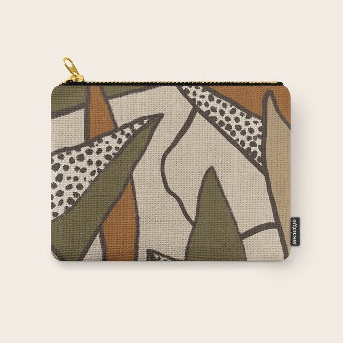 Patterned Tropical Leaves #2 Carry All Pouch Gallery Image 1