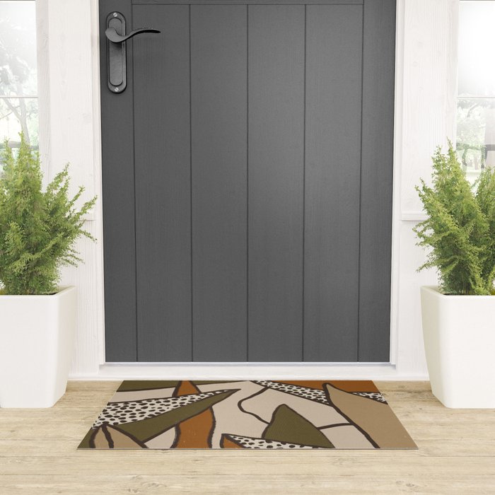 Patterned Tropical Leaves #2 Welcome Mat Gallery Image 3