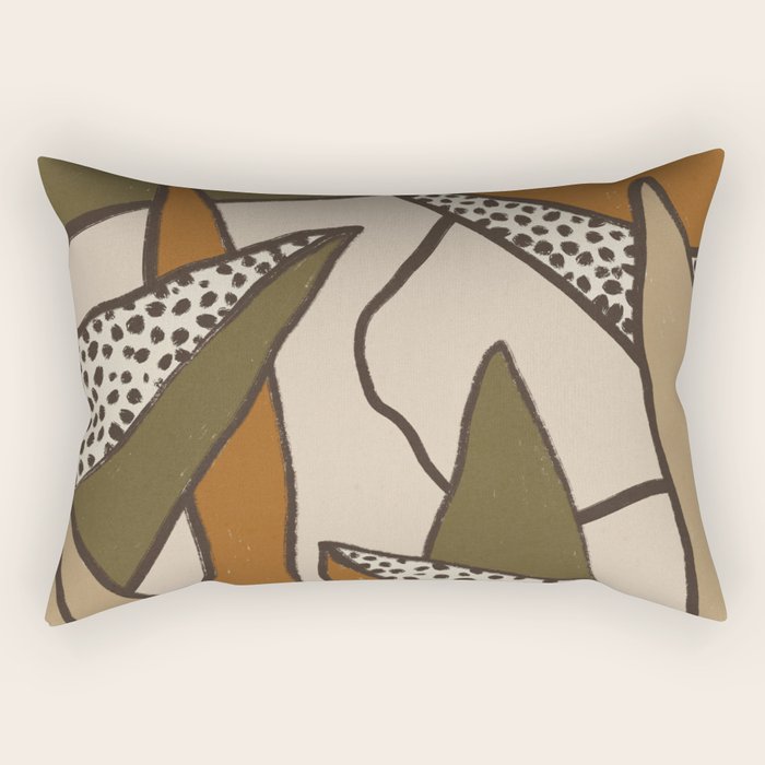 Patterned Tropical Leaves #2 Rectangular Pillow Gallery Image 1