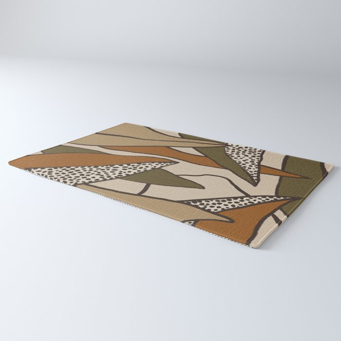 Patterned Tropical Leaves #2 Rug Gallery Image 3