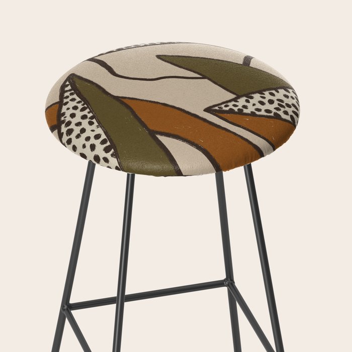 Patterned Tropical Leaves #2 Stool Gallery Image 2