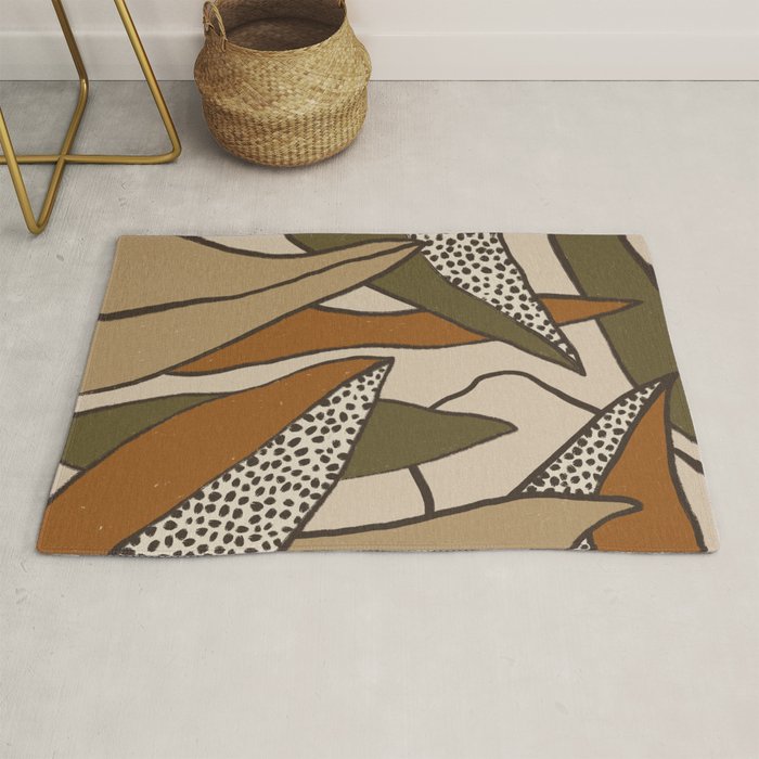 Patterned Tropical Leaves #2 Rug Gallery Image 1