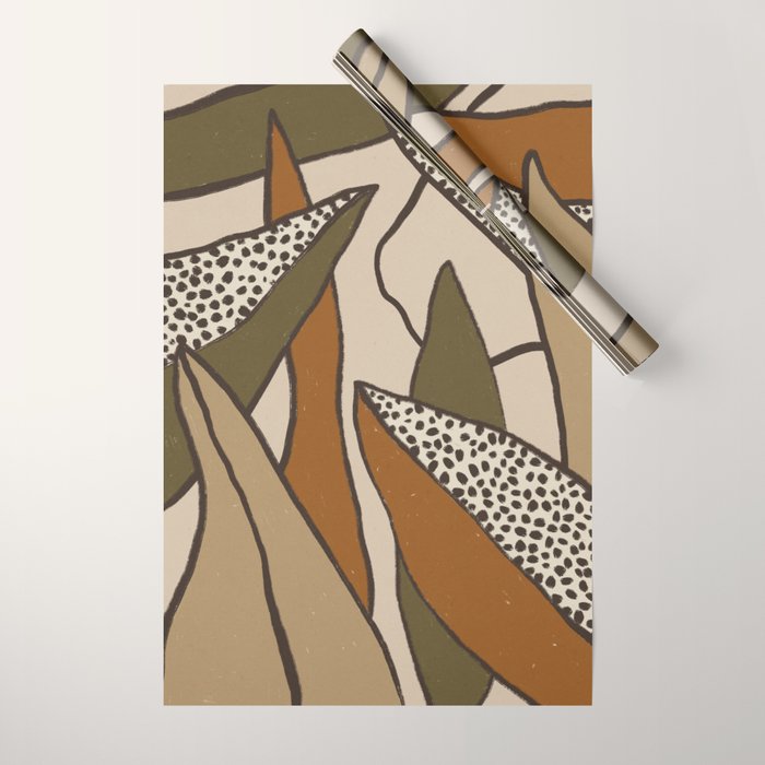 Patterned Tropical Leaves #2 Wrapping Paper Gallery Image 1