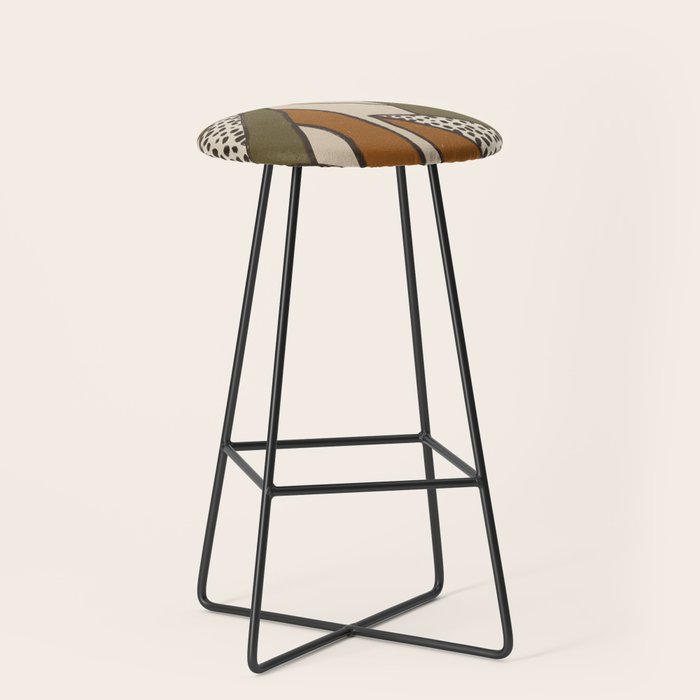 Patterned Tropical Leaves #2 Stool Gallery Image 1