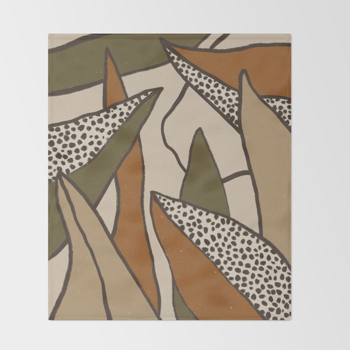 Patterned Tropical Leaves #2 Throw Blanket Gallery Image 2