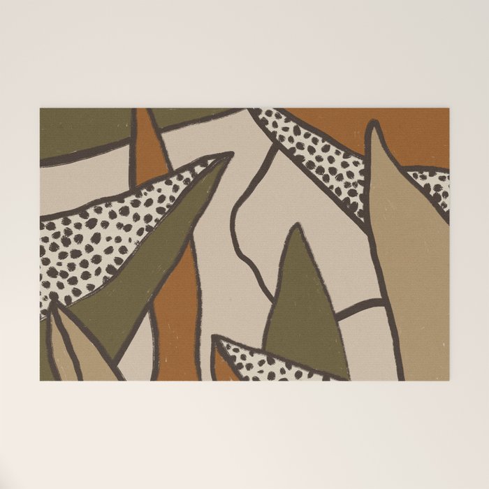 Patterned Tropical Leaves #2 Welcome Mat Gallery Image 1