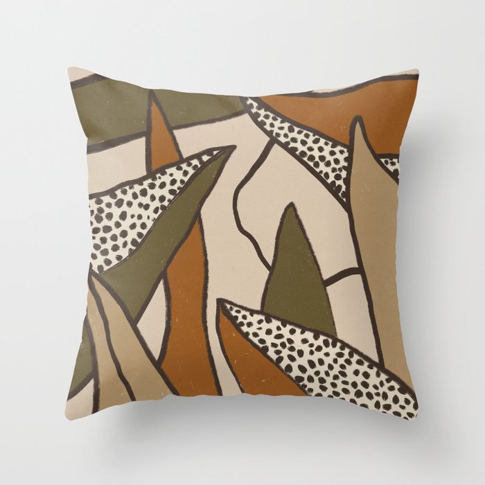 Patterned Tropical Leaves #2 Throw Pillow Gallery Image 1