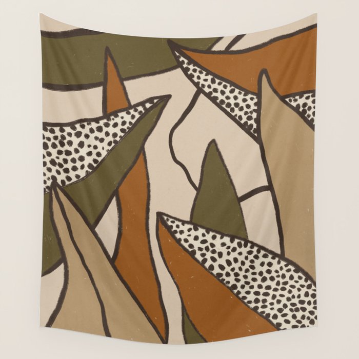 Patterned Tropical Leaves #2 Wall Tapestry Gallery Image 1