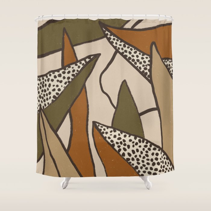 Patterned Tropical Leaves #2 Shower Curtain Gallery Image 1