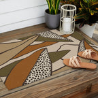 Patterned Tropical Leaves #2 Outdoor Rug Gallery Image 2