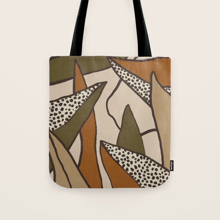 Patterned Tropical Leaves #2 Tote Bag Gallery Image 1