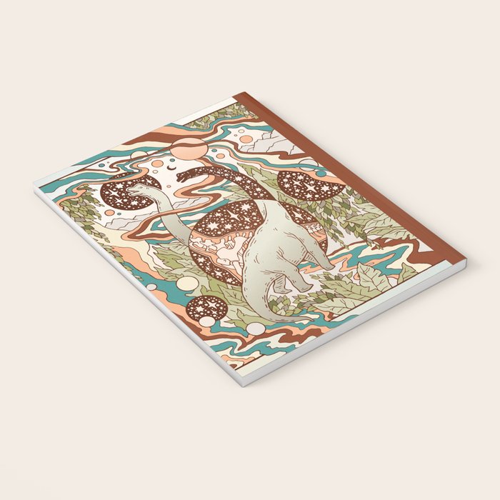 Jurassic Portal | Retro Rainbow Palette | Dinosaur Science Fiction Art Notebook Gallery Image 3