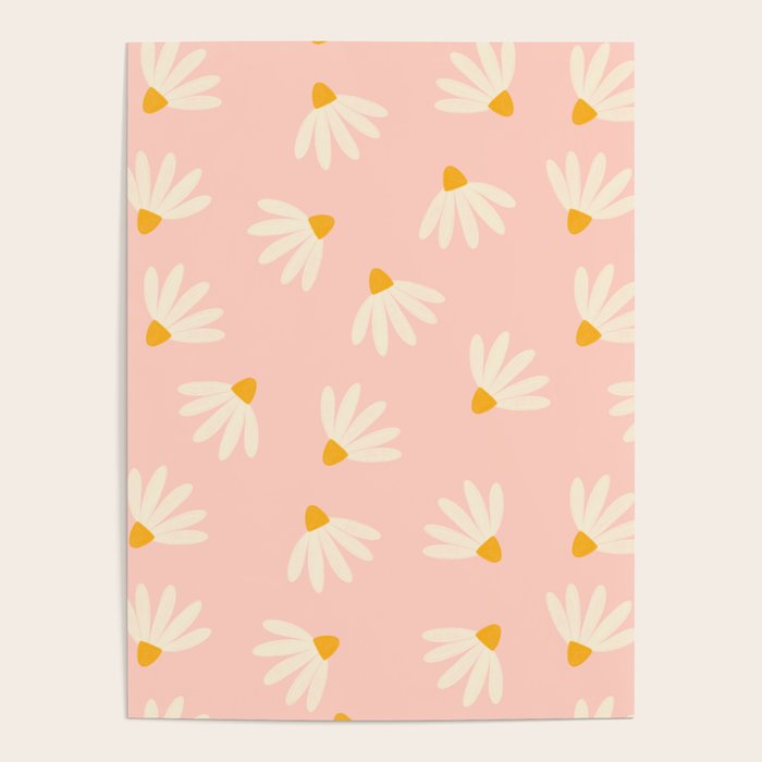 Oh! Daisy - Salmon  Poster Gallery Image 1