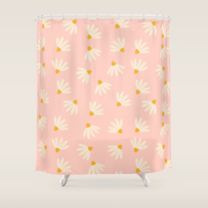 Oh! Daisy - Salmon  Shower Curtain Gallery Image 1