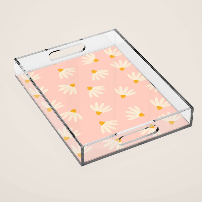 Oh! Daisy - Salmon  Acrylic Tray Gallery Image 1