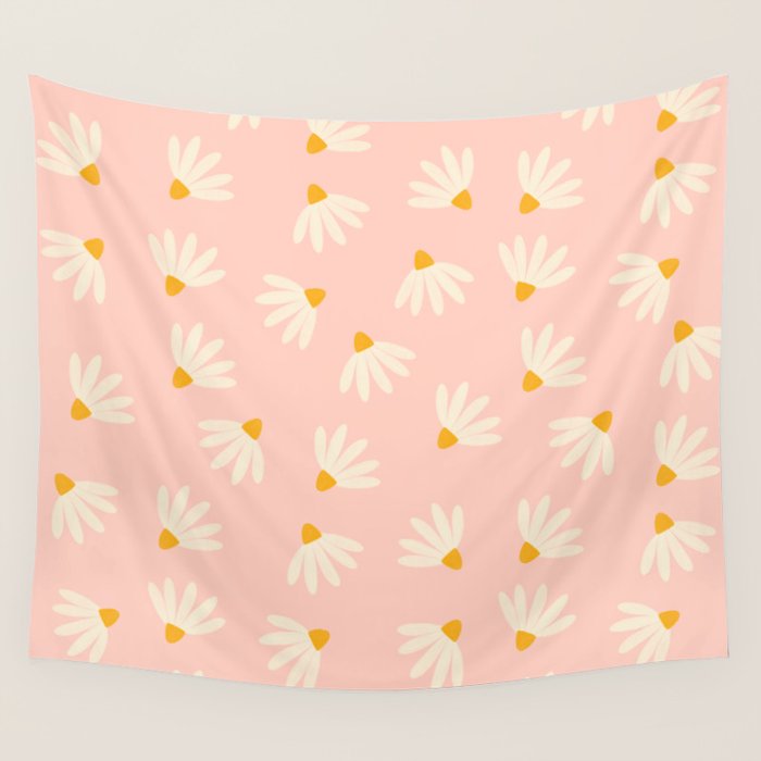 Oh! Daisy - Salmon  Wall Tapestry Gallery Image 4