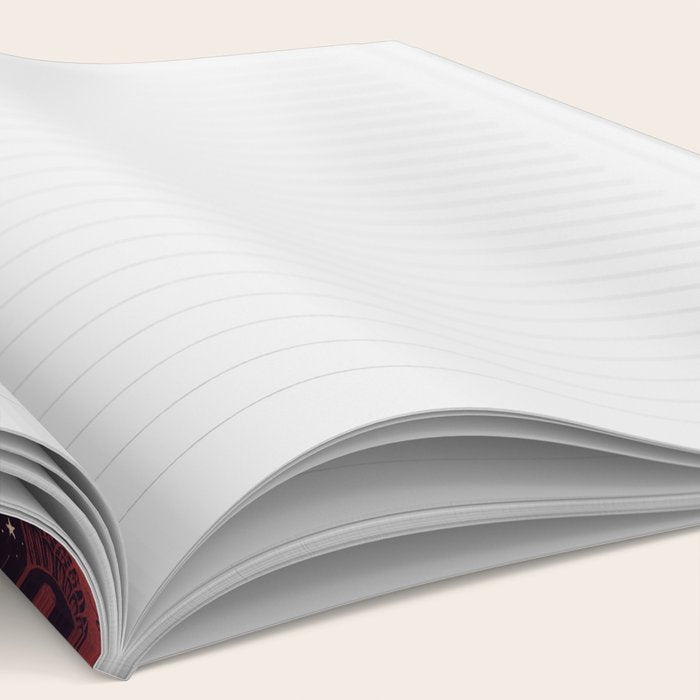 Gothic Halloween Damask - Red black and white  Notebook Gallery Image 2