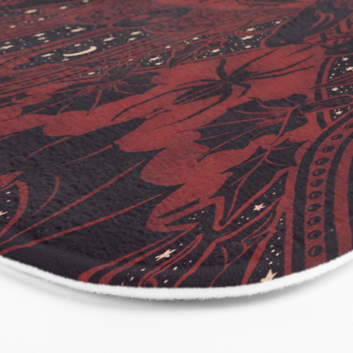 Gothic Halloween Damask - Red black and white  Bath Mat Gallery Image 3