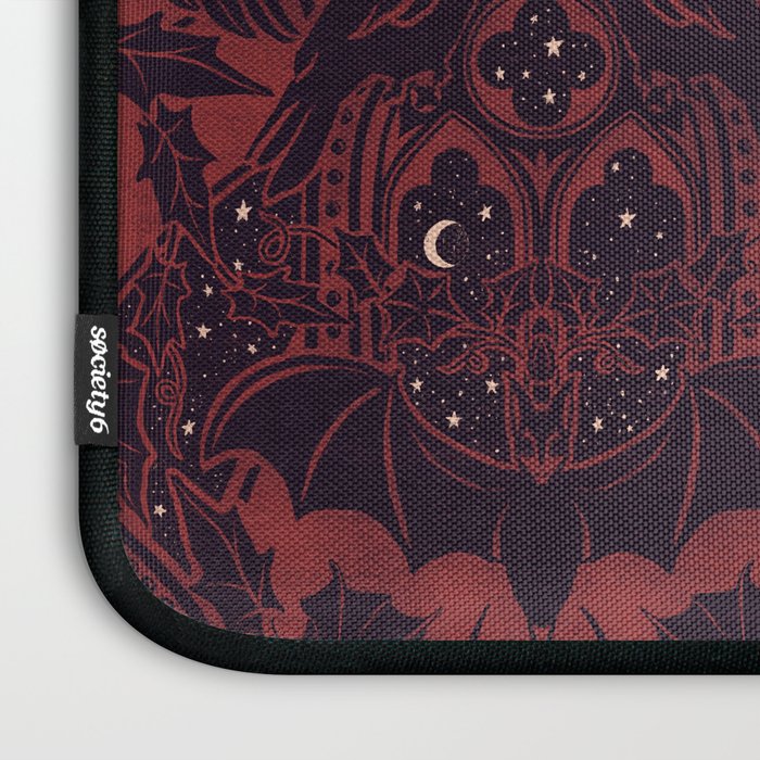 Gothic Halloween Damask - Red black and white  Laptop Sleeve Gallery Image 3