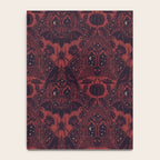 Gothic Halloween Damask - Red black and white  Notebook Gallery Image 4