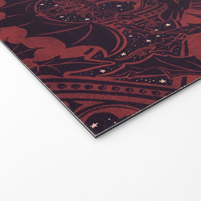 Gothic Halloween Damask - Red black and white  Welcome Mat Gallery Image 2